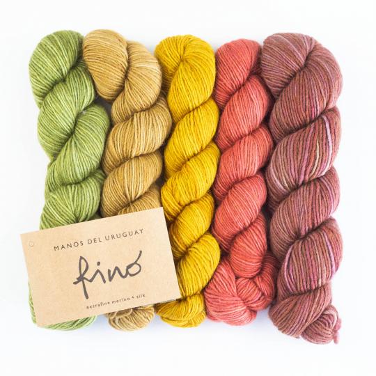 Fino Minis Strickset für Schal & Loop handgefärbt