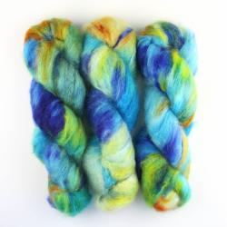 Cowgirl Blues Fluffy Mohair gradient hand dyed Fast Cars