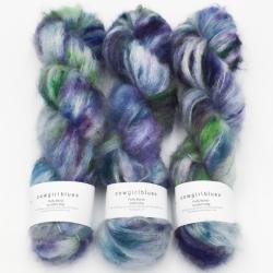 Cowgirl Blues Fluffy Mohair gradient hand dyed Say a little prayer