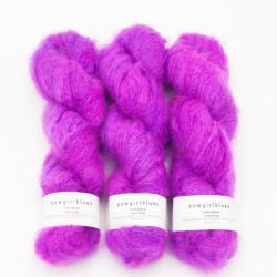 Cowgirl Blues Fluffy Mohair Solids hand dyed African Violet