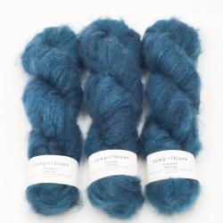 Cowgirl Blues Fluffy Mohair Solids hand dyed Cape Storm