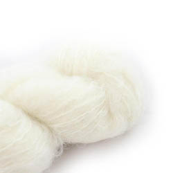 Cowgirl Blues Fluffy Mohair Unie Teint à la main 10-Natural