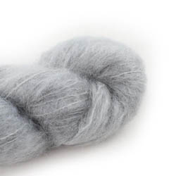 Cowgirl Blues Fluffy Mohair Solids hand dyed 03-Silver Fox