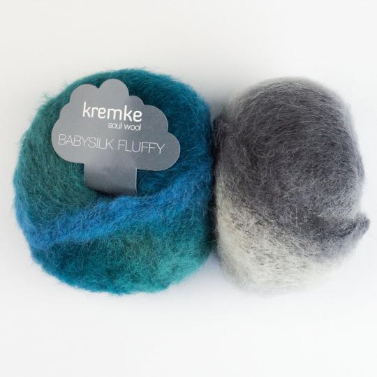 Kremke Soul Wool Baby Silk FLUFFY Farbverlauf Silber