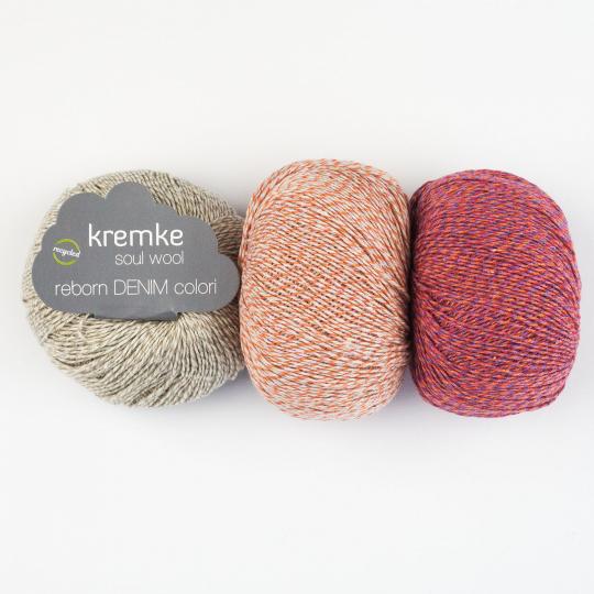 Kremke Soul Wool Reborn Denim COLORI Naturbeige