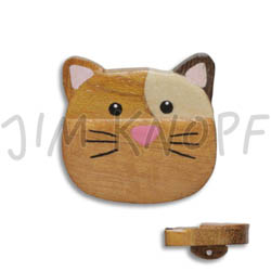 Jim Knopf Holz-Ösenknopf Katze Maus oder Hase 32mm Katze