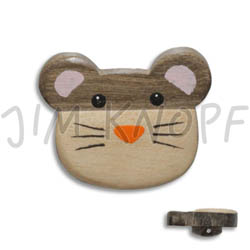 Jim Knopf Holz-Ösenknopf Katze Maus oder Hase 32mm Maus