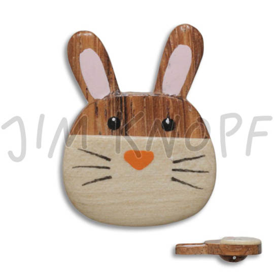 Jim Knopf Holz-Ösenknopf Hase 32mm Hase