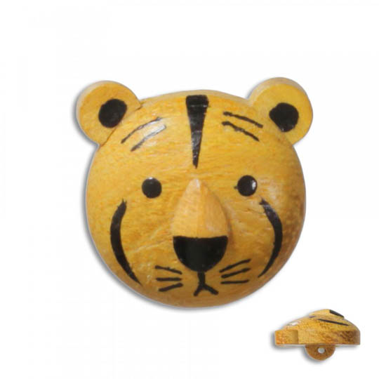 Jim Knopf Holz-Ösenknopf Tiger 17mm Tiger