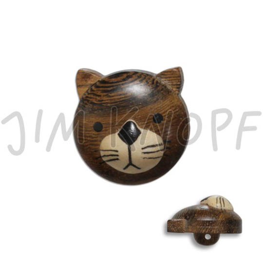 Jim Knopf Wood button cat 20mm Katze