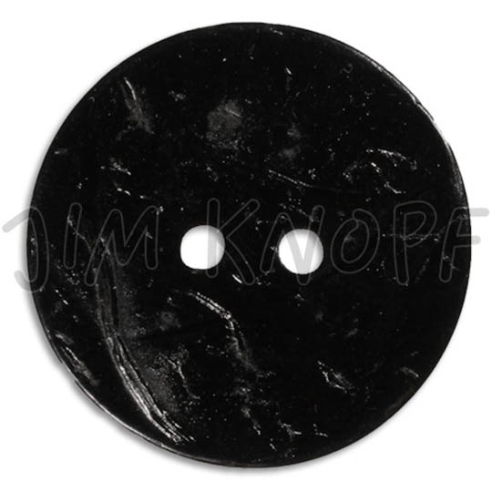 Jim Knopf Cocosknopf flach gefärbt 31mm Schwarz