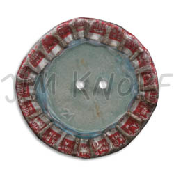 Jim Knopf Button from recycled crown cap 28mm Innen blaugrau außen rötlich