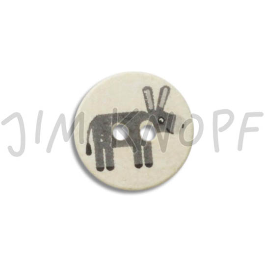 Jim Knopf Cute plastic button with donkey 16mm Esel