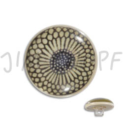 Jim Knopf Bouton en résine, motif fleur 18mm Ecru