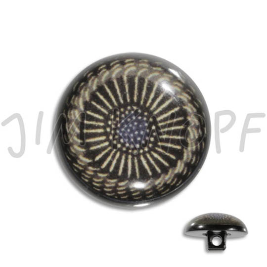 Jim Knopf Resin button flower motiv 18mm Schwarz