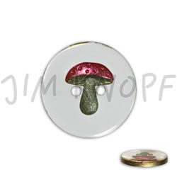 Jim Knopf Resin button with mushroom different sizes Transparenter Grund