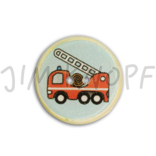Jim Knopf Resin button for children 18mm Feuerwehrauto