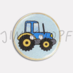 Jim Knopf Resin Knopf mit Treckermotiv 17mm Blau