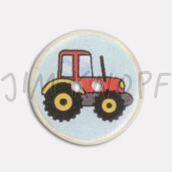 Jim Knopf Resin Knopf mit Treckermotiv 17mm Rot