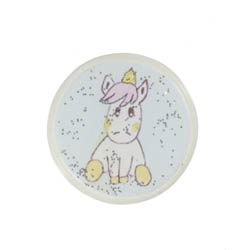 Jim Knopf Resin Kunstharz Knopf Einhorn 18mm oder 23mm Baby weiss