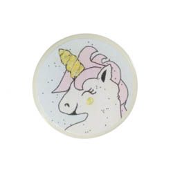 Jim Knopf Resin button with unicorn motiv 18 or 23mm Mama weiss