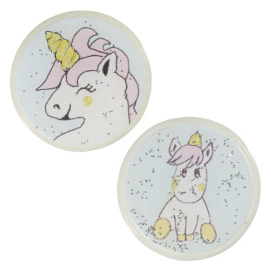 Jim Knopf Resin button with unicorn motiv 18 or 23mm Baby weiss