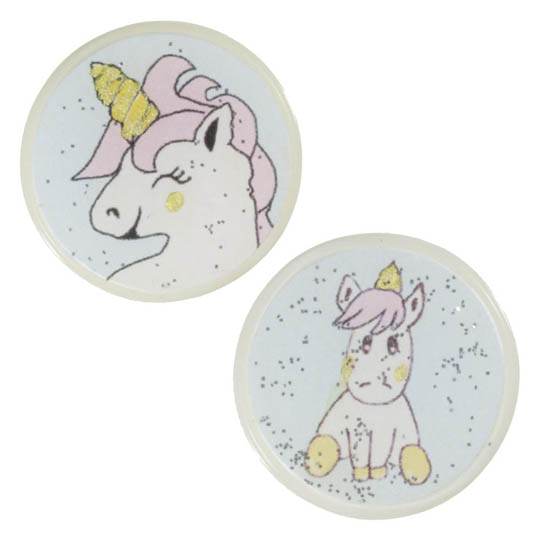 Jim Knopf Resin Kunstharz Knopf Einhorn 18mm oder 23mm Baby weiss