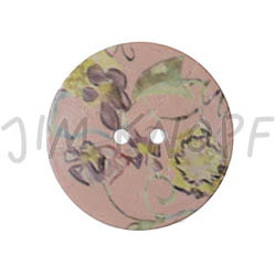 Jim Knopf Large coco wood button with flower motiv 40mm Rose