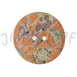 Jim Knopf Großer Cocosknopf Blumenmotiv 40mm Orange