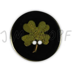 Jim Knopf Bouton résine motif fleurs 18mm Hellgrün auf Schwarz