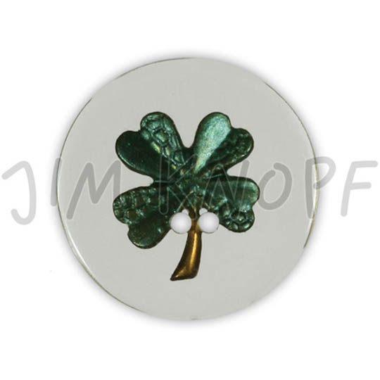 Jim Knopf Resin button flower motiv 18mm Grün auf Transparent