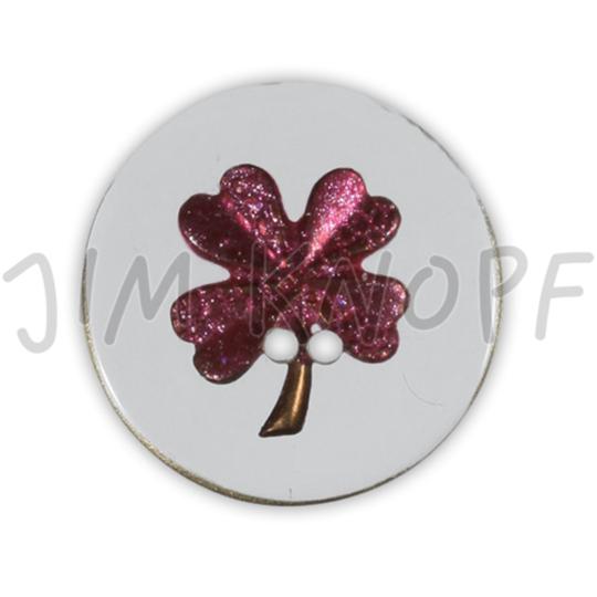 Jim Knopf Bouton résine motif fleurs 18mm Grün auf Transparent