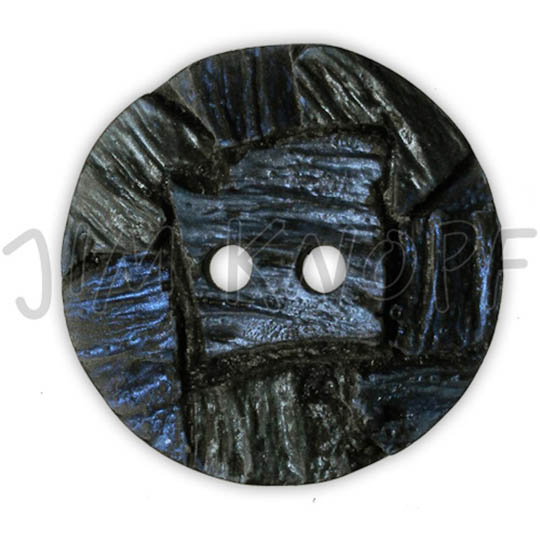 Jim Knopf Resin button with interesting texture Schwarz Blau