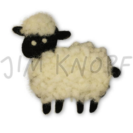 Jim Knopf Gefilztes Schaf zum Aufnähen ca 70mm Susa