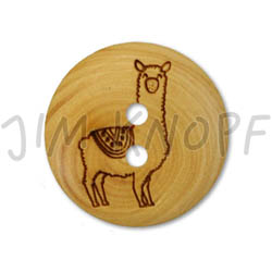 Jim Knopf Wood button llama 18mm Lama