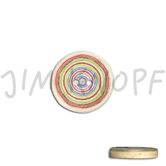 Jim Knopf Resin button with colorful circles several sizes Rot