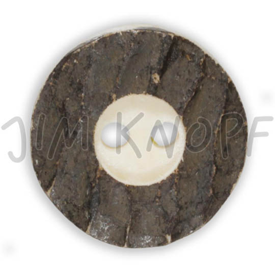 Jim Knopf Horn button with 2 holes 34mm Rand dunkel