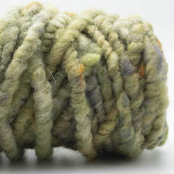 Kremke Soul Wool RUGby Teppichwolle gefärbt Gold-Grün meliert