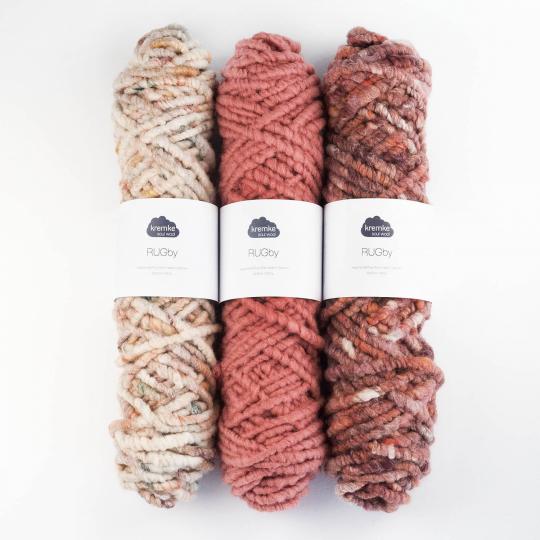 Kremke Soul Wool RUGby Teppichwolle gefärbt Natur-Kupfer meliert