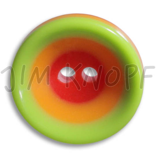 Jim Knopf Kunststoffknopf Bunte Kreise 11mm Grün Orange Rot