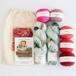 Cowgirl Blues Kit Beehive Blanket hand dyed Red and Pink