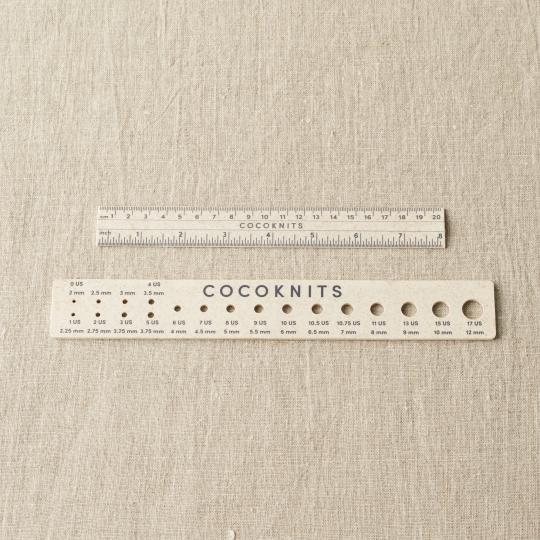 CocoKnits Ruler and Needle Gauge Set Kraft