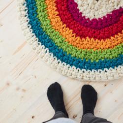 Kremke Soul Wool Strickset RUGby Regenbogen Teppich