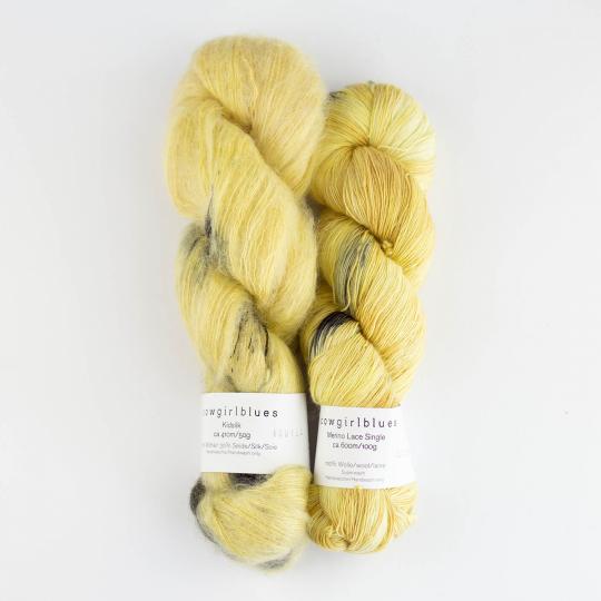 Cowgirl Blues Garnpaket Merino Single Lace mit Kidsilk 150g Limoncello