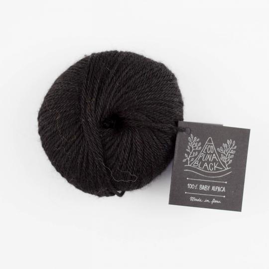 Amano ECO PUNA Black, Alpaga 25g Black undyed