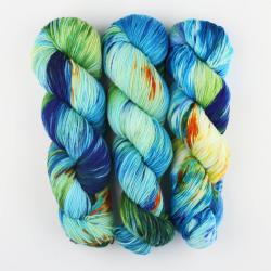 Cowgirl Blues Proper Sock gradient hand dyed Fast Cars