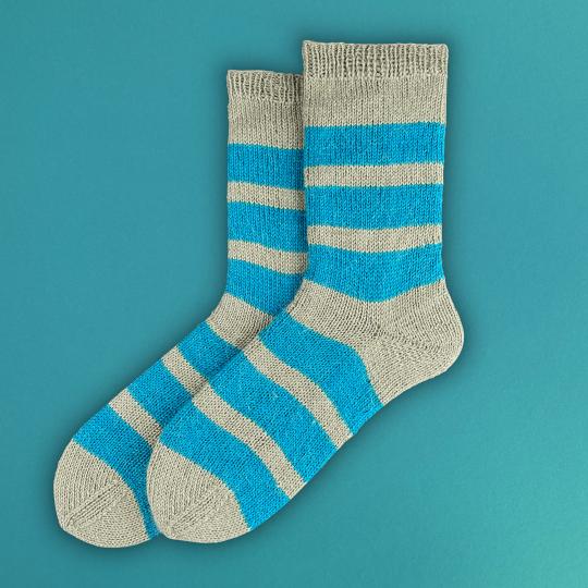 Kremke Soul Wool Strickset Plain Stripes Poppy Socks deutsch