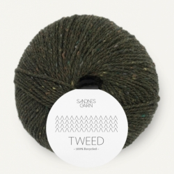 Sandnes Garn Tweed recycled olivengronn