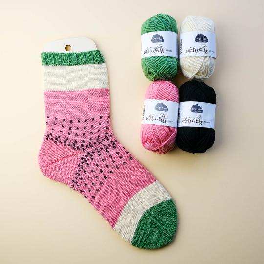 Kremke Strickset Wassermelone-Socken deutsch