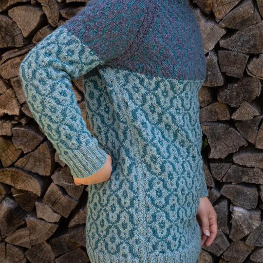 BC Garn Garnset LandIdee Muster-Pullover Blau